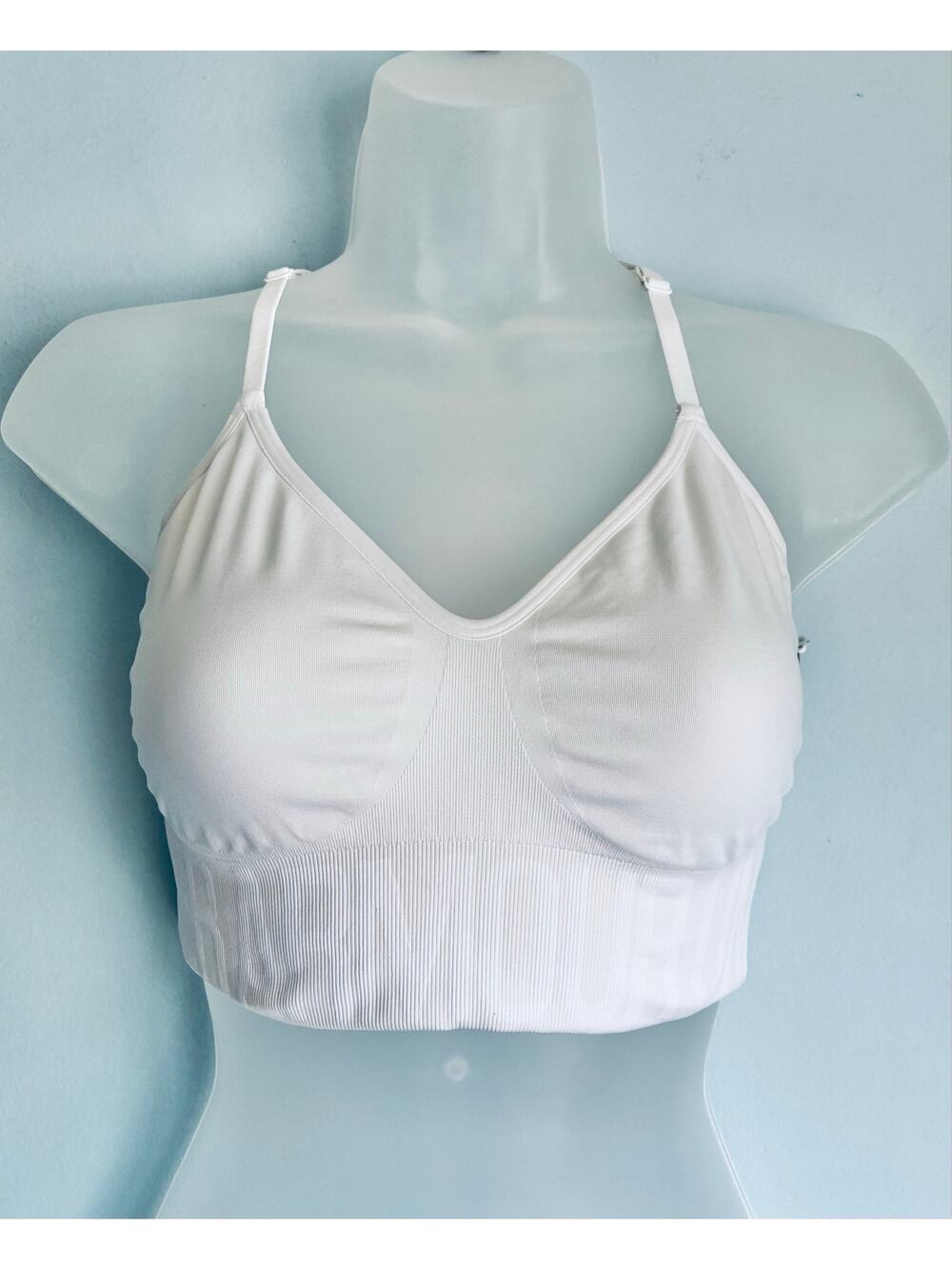 Under Armour Sports Bra White Large Pullover Lightweight
